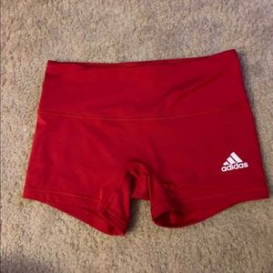 Red adidas volleyball shorts